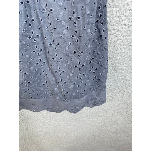 Knox Rose Womens Size M Babydoll Dress V Neck Eyelet Blue - Picture 11 of 11